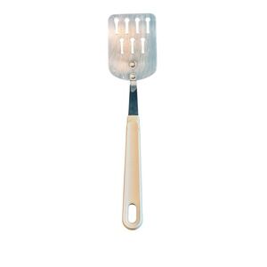 Vintage‎ Ekco Slotted Spatula Chromium Plated Off White Plastic Handle USA Made